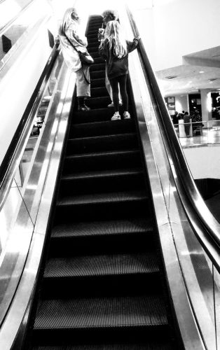 Escalator with Blonde