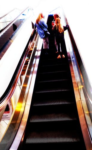 Escalator with Blonde