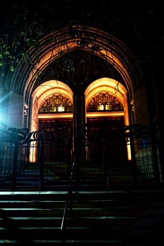 Building Entrance at Night
